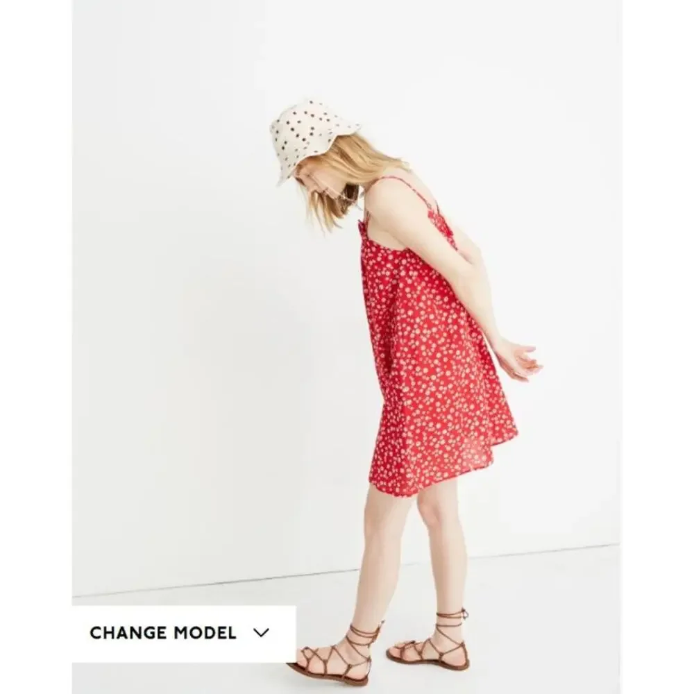 Madewell Ruffle-Neck Cover-Up Mini Dress - Size L - Picture 3 of 7